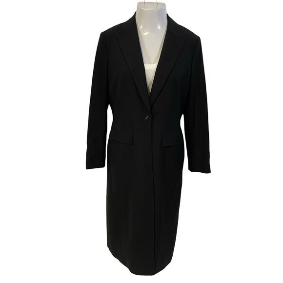 Classiques Entier Blazer Womens 10 Black Longline Jacket Minimalist Office Work - Picture 8 of 14